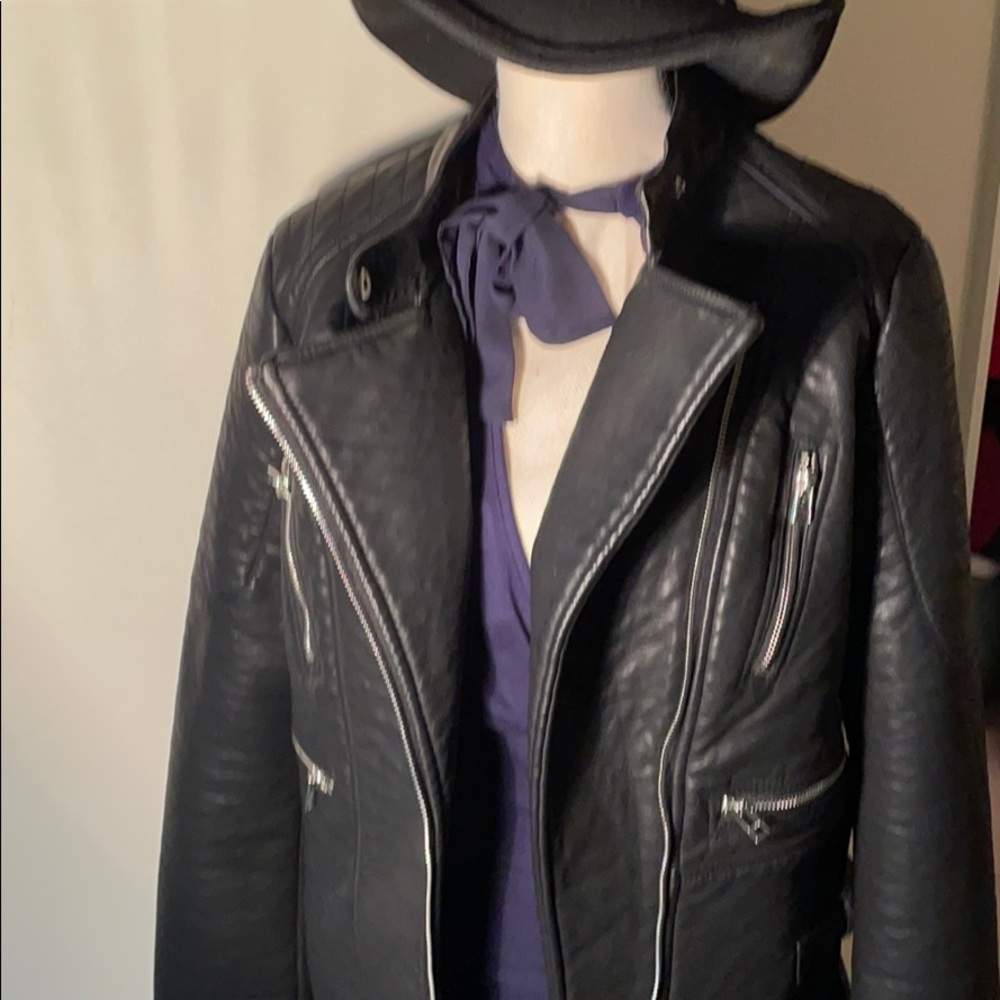 Black leather jacket